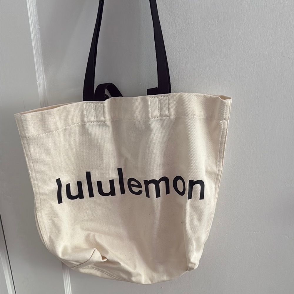 lululemon athletica Beige Tote with Black Straps